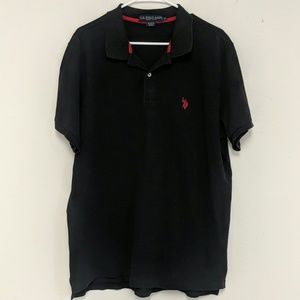 U.S Polo ASSN. polo shirt black with red logo xl